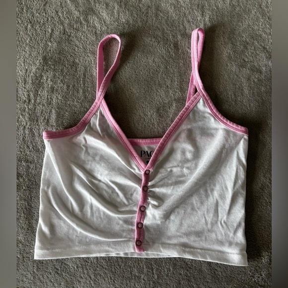 PacSun Tops - PacSun White Top with Pink Trim